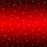 Hearts on Red Background