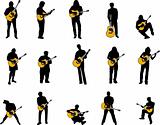 guitar player silhouettes