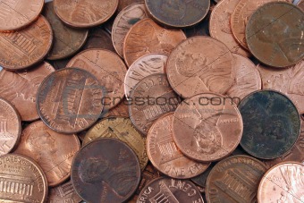 US pennies background