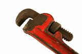 Old isolated pipe wrench