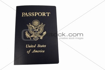US passport on white background
