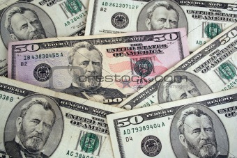 US fifty dollar background texture
