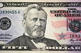 US fifty dollar bill macro