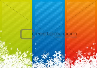 Color stripes with snowflakes. Vector