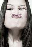 Asian woman making a funny face