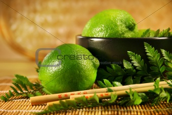 Limes with chopsticks