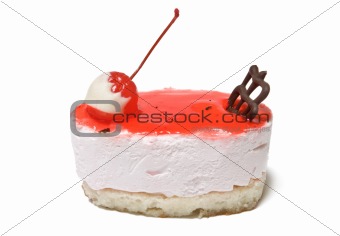 Single cheesecake with cherry