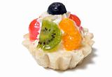 Single tartlet with fruits