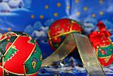 Christmas balls and ribbon