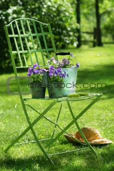 Green garden chair