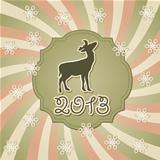 Vector New Year Greeting Card with Deer