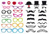 mustache and spectacles, vector set