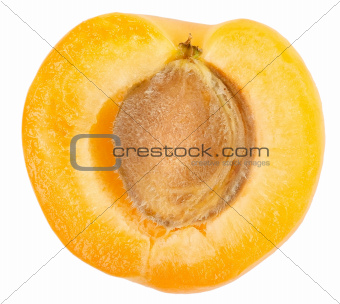 Apricot sectioned by knife