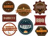 Set of barbeque labels