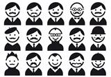 heads with mustaches, vector set