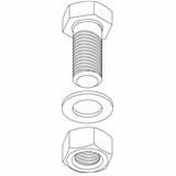 Stainless steel bolt and nut. Vector illustration.