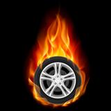 Car Wheel on Fire