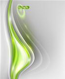 Abstract gray background with green element
