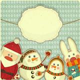 Retro design of Christmas and New Year's card
