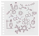 Hand draw chemistry on background