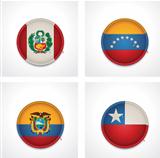 Vector flags of countries as fabric badges