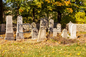 forgotten and unkempt Jewish cemetery 