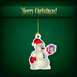 Abstract Christmas greeting with snowman