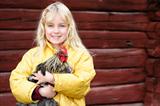 Girl and rooster