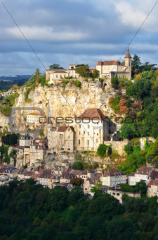 Rocamadour village vertical view, France