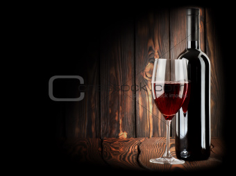 Red wine with a wineglass