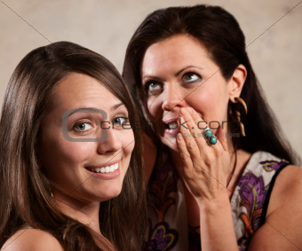 Two Attractive Ladies Gossipping