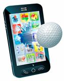 Golf ball flying out of mobile phone