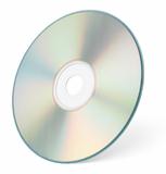 CD or DVD on white with clipping path