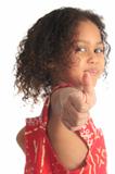 afro american beautiful girl children with black curly hair isol