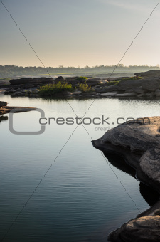 pond in Sampanbok ,in Mekong River