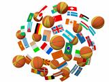 Basketball balls and flags