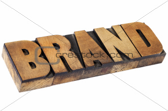 brand in letterpress wood type
