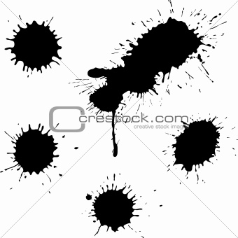 splashes template of black ink for illustrations