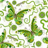 White-green floral pattern