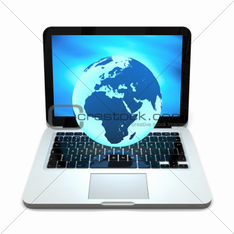 Globe on laptop