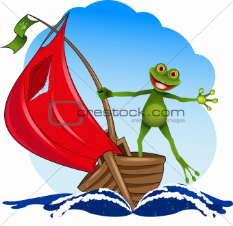 frog on a boat