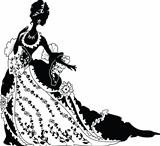 Graphic silhouette of a rococo woman