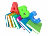 ABC Letters with Group of Books.