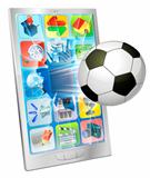 Soccer ball flying out of mobile phone
