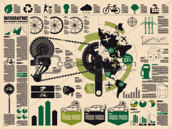 ecology vector elements, cycling info graphic