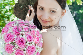 portrait of the bride close up