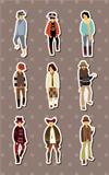 cartoon charming young man stickers