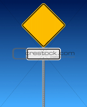 Blank Road Sign on Blue Sky