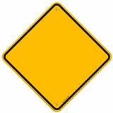Isolated Blank Yellow Sign