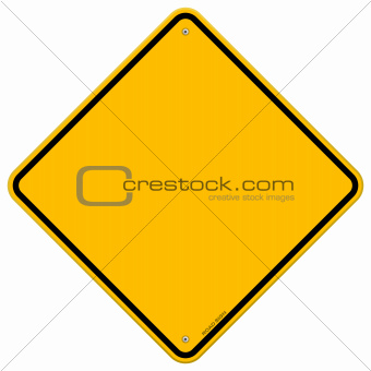 Isolated Blank Yellow Sign